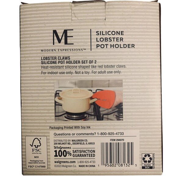 Red Lobster Claws Pot Pincher Set – Silicone Oven Mitts Crab Claw - Picture 3 of 3